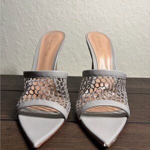 Gianvito Rossi Gray Alisia Mule Heels